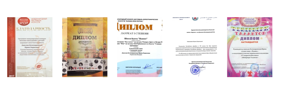 Балетная школа Иданко - Награды Награды